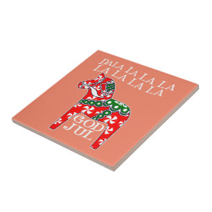 Azulejo Funny Swedish Christmas God Jul Dala Horse Dalahos