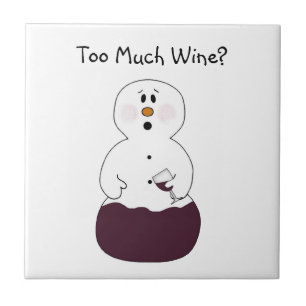 Azulejo Funny Wine Snowman Tile