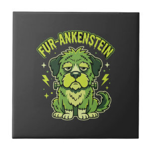 Azulejo Fur-Ankenstein Divertido Perro de Frankenstein Hal