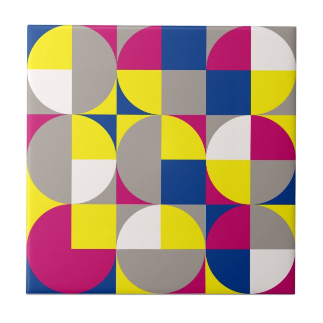 Azulejo Fussia gris geométrica abstracta (Frente)