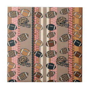 Azulejo Fútbol Coquette Arco Iris Estampado de Leopardo (3