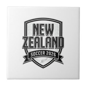 Azulejo Fútbol Nueva Zelanda 2026 Fútbol Negrita Tipografí