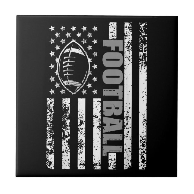 Azulejo Fútbol patriótico con bandera estadounidense (Frente)