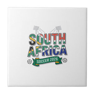 Azulejo Fútbol Sudáfrica 2026 Tipografía Negrita País