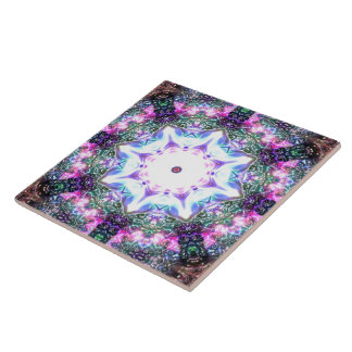 Azulejo futurista artístico brillante Mandala persa floral