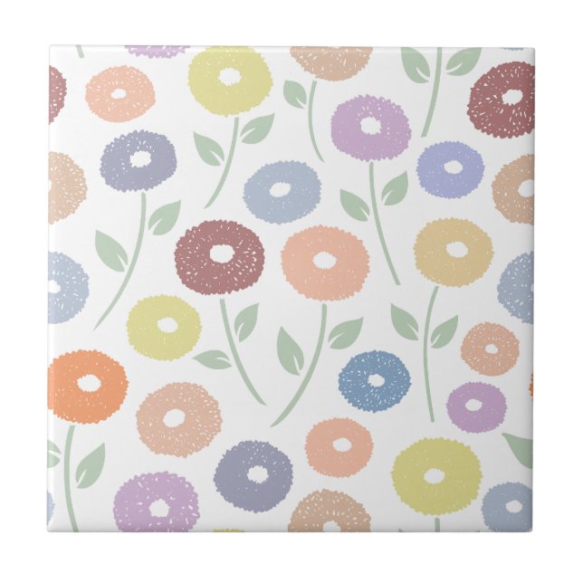Azulejo Fuzzy Flower Pattern Pastels (Frente)