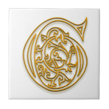 G Monograma "Oro irlandés" Tile cerámico