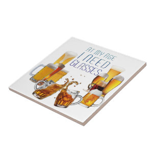 Azulejo Gafas de pilsner de gafas de cerveza de SlipperyJo