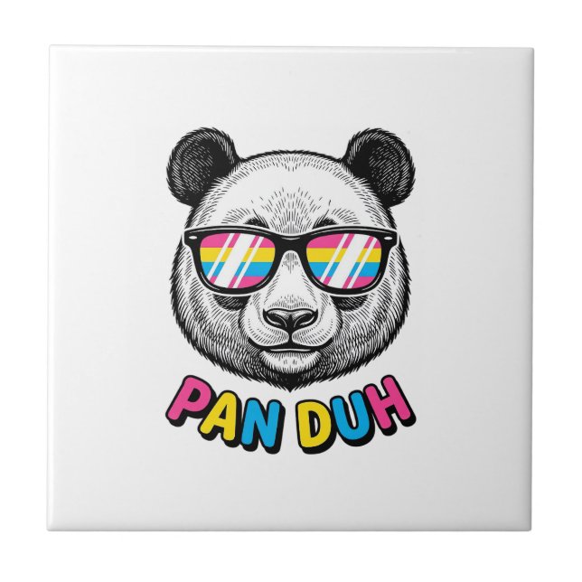 Azulejo Gafas de sol de Panda Divertidas Camiseta de Graba (Frente)