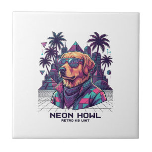 Azulejo Gafas de sol para perros Neon Howl Retro K9 Unit P