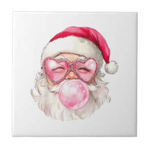 Azulejo Gafas de sol rosadas chicle vintage retro Santa Na
