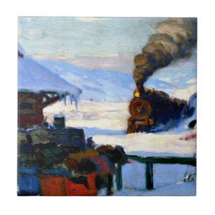 Azulejo Gagnon - El tren, Baie-Saint-Paul