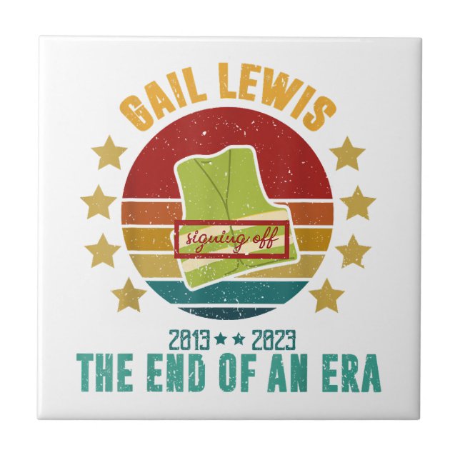 Azulejo Gail Lewis, Te Saludamos, El Fin De Una Era Signi (Frente)