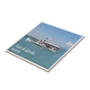 Azulejo GAL057 LAKE GARDA, barco, Italia,