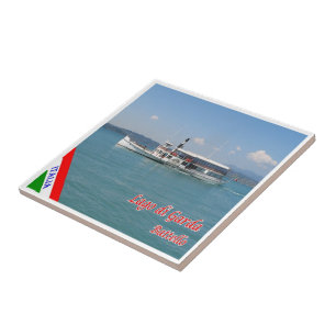Azulejo GAL060 LAKE GARDA, barco, Italia,