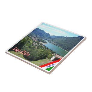 Azulejo GAL068 LAKE IDRO Aerial View, Italia,