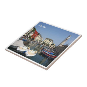 Azulejo GAL072 LAZISE, Lago de Garda, Puerto, Italia,