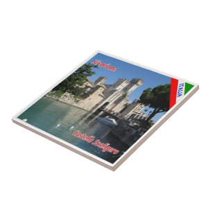 Azulejo GAL112 SIRMIONE Lake Garda, Castle Scaligero,