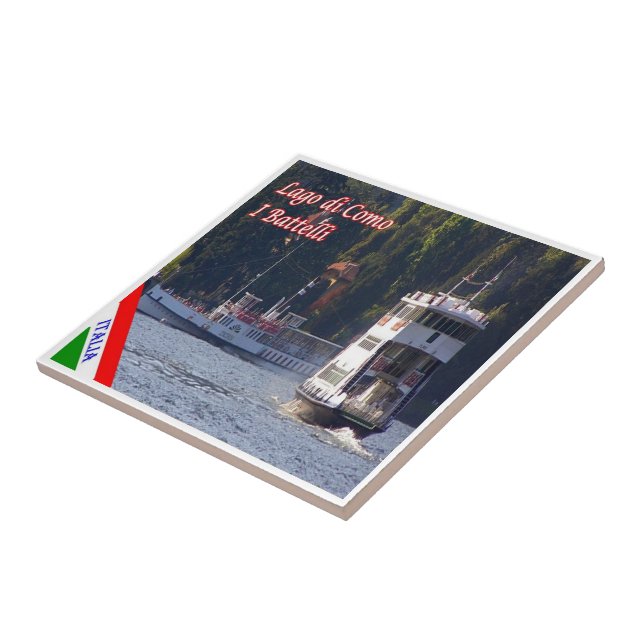 Azulejo GAL118 LAKE COMO, barcos, Italia, (Lado)