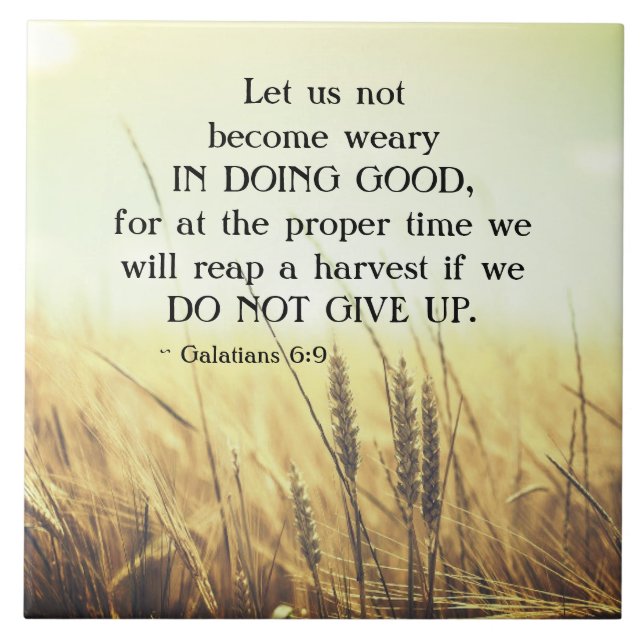 Azulejo Galatianos 6:9 No se cansen de hacer el bien (Frente)