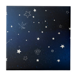 Azulejo Galaxia azul oscuro