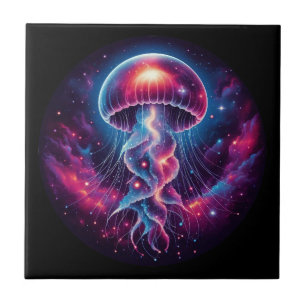 Azulejo Galaxia de arte de medusas cósmicas