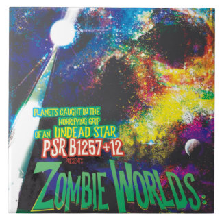 Azulejo Galaxia de Horrores de Halloween en el mundo zombi