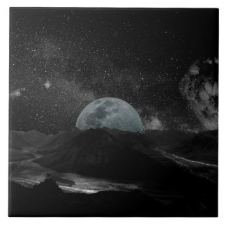 Azulejo Galaxia de la Montaña del cielo de la Luna Blanca 