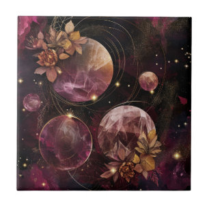 Azulejo Galaxia Mística Cristal Planetario Espacio Púrpura
