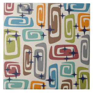 Azulejo Galaxias cósmicas modernas de mediados de siglo