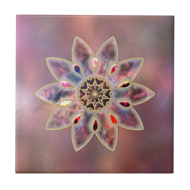 Azulejo Galaxias De Mármol Tile Decorativo / Trivet (Frente)