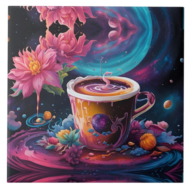 Azulejo Galaxy Garden Coffee Art (Frente)