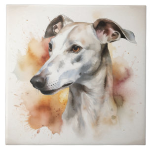 Azulejo Galgo agraciado, Perro, Mascota, Acuarela