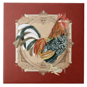 Azulejo Gallo rústico del granero del país francés del