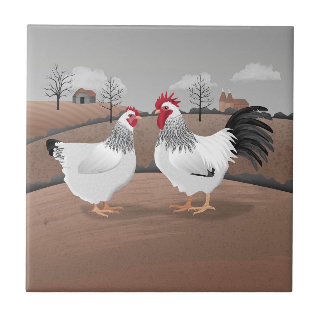Azulejo Gallo y gallina (Frente)