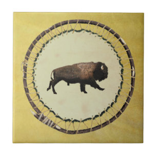 Azulejo Galloping Bison