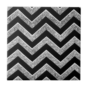 Azulejo Galón purpurinoso negro y de plata