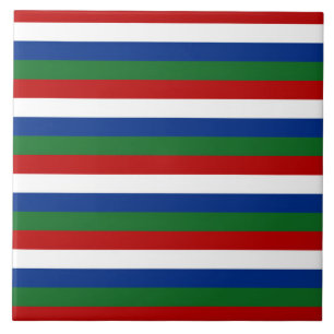 Azulejo gambia bandera strips patrón de país símbolo rojo