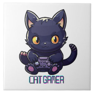 Azulejo Gamer de gatos