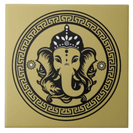 Azulejo Ganesha Themed Hindu Art Print