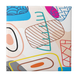 Azulejo Garabatos abstractos en colores pastel