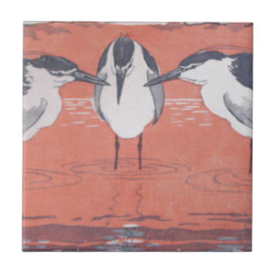 Azulejo Garzas de noche de Otto Eckmann