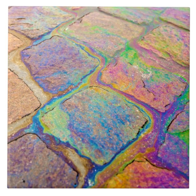 Azulejo Gasolina en los cobblestones (Frente)