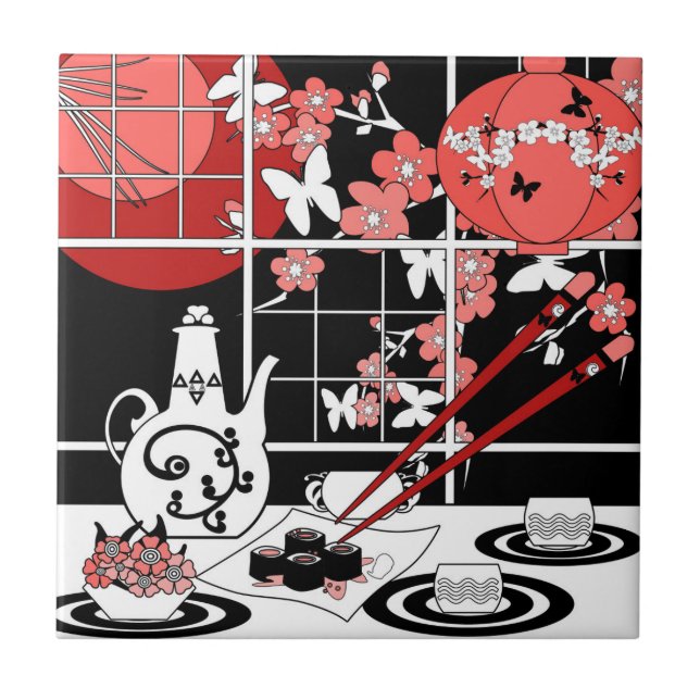 Azulejo Gastronomía de Japón (Frente)