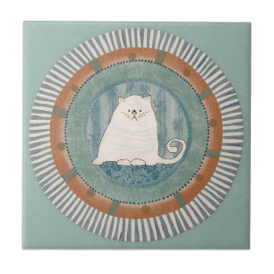 Azulejo Gatería de Gatos Azul Terracota Aqua Verde Azul Cl