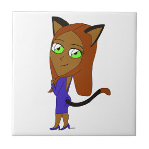 Azulejo gatita chibi