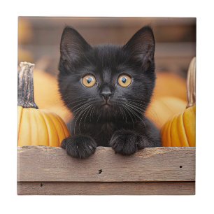 Azulejo Gatito De Parche De Calabaza