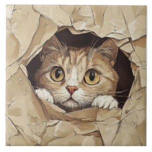 Azulejo Gatito lindo y juguetón