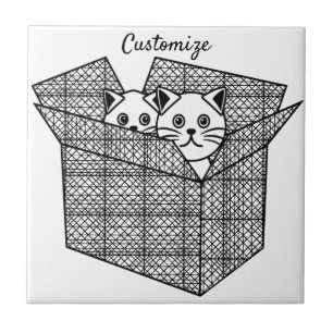 Azulejo Gatitos en una caja trueno
