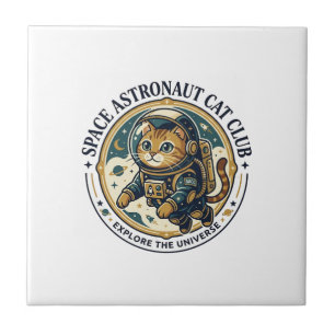 Azulejo Gato Astronauta Espacial Regalo para Papá Gato - A